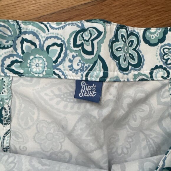 Rip Skirt Women's Green Floral Adjustable Wrap Mini Cover Up Size XL - Picture 3 of 5